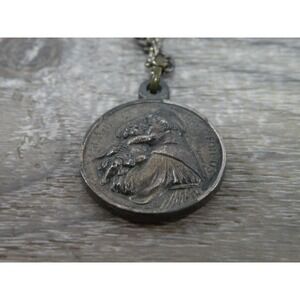 Vintage St. Christopher & St. Anthony Medal Necklace Catholic Christian Pendant